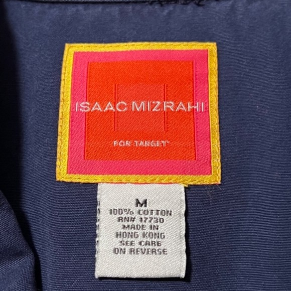 Isaac Mizrahi Target Womens Navy Blue White Contrast LS Unlined Blazer Sz Medium - Picture 6 of 10